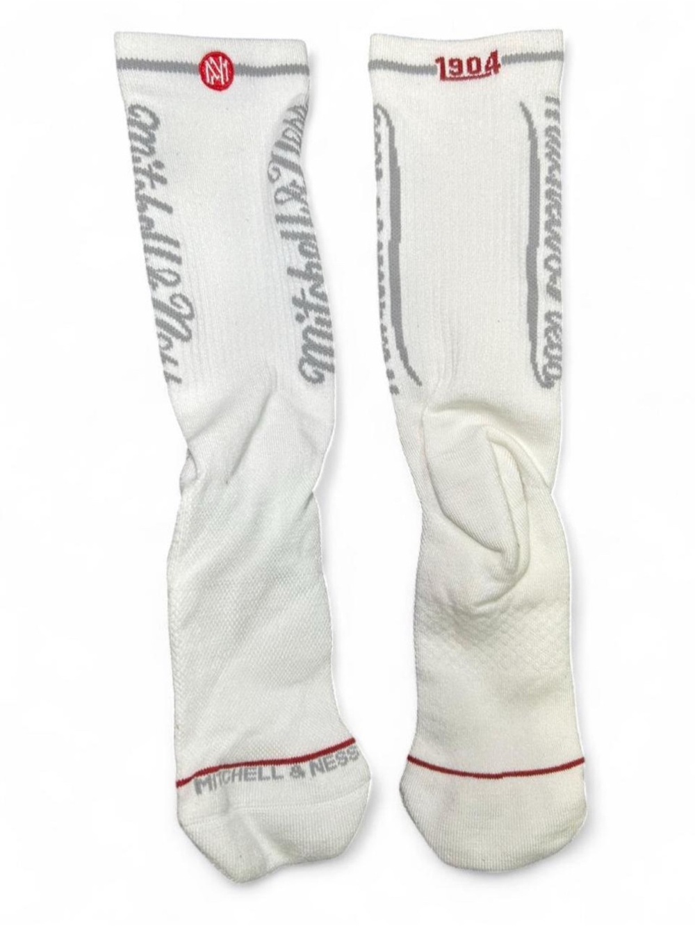 Unisex Mitchell & Ness White 1904 Crew Socks - Brand New